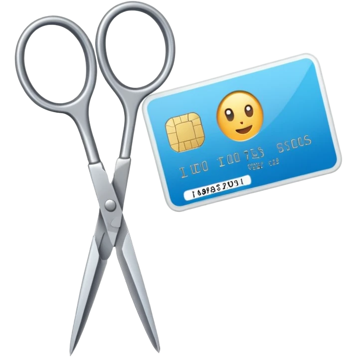 Scissors cutting ID card in half emoji
