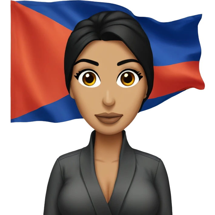 Kim Kardashian with Armenian flag emoji
