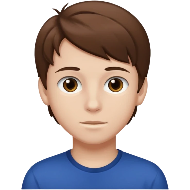a teenage boy with brown hair and white skin with dark eyes emoji