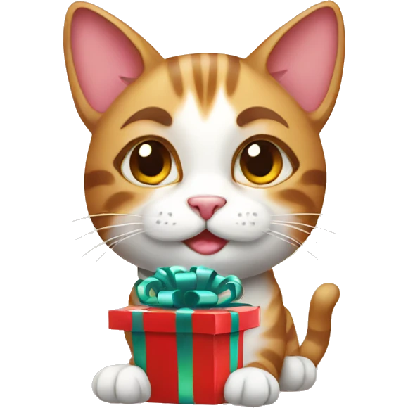 cat with gift emoji
