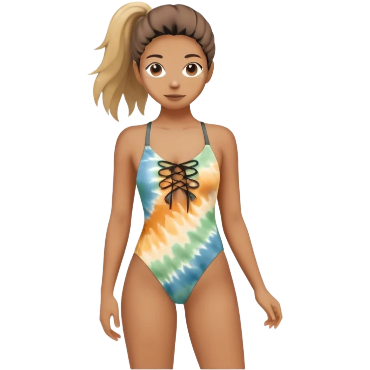 Tight Moonlit weaves clothing one piece swim suit strappy in the front tie dye earth tones emoji