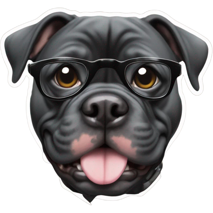 99% Black American Bully with tinted glasses emoji
