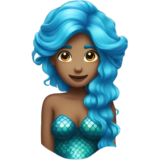 Blue hair mermaid emoji