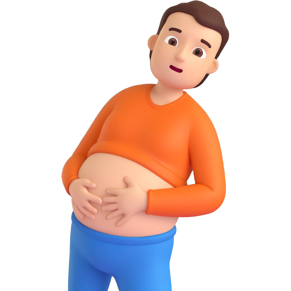 A person with stomach ache emoji
