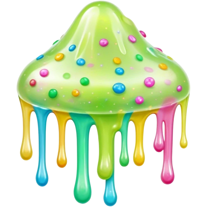 Cinematic Realistic Clear Slime Mixed with Sprinkles, ultra-transparent with suspended colorful candy-like specks, light refracting through each tiny piece, soft gelatinous texture catching highlights, stretching and bending in a mesmerizing way, glowing with a magical, almost surreal quality. emoji