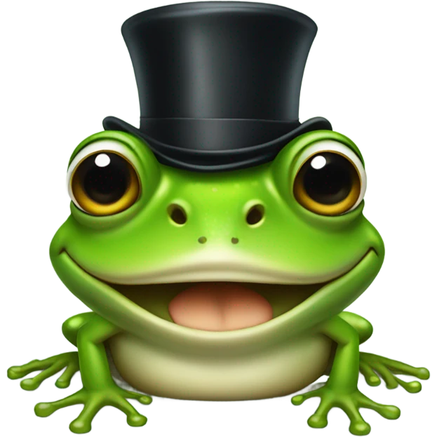 Frog with a top hat emoji