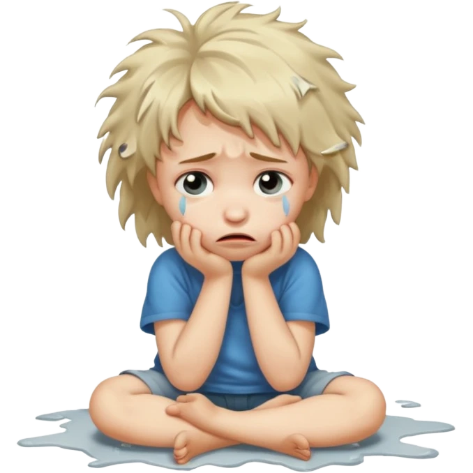 child crying on floor emoji