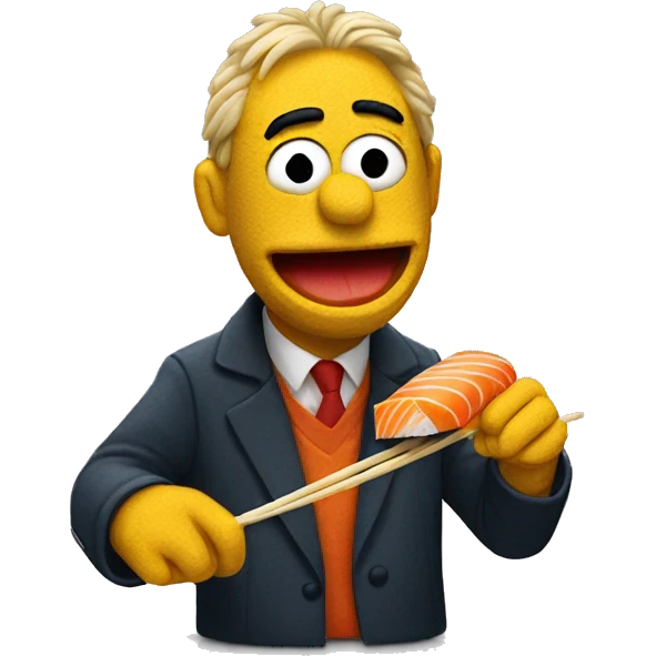 bert the muppet eating sushi emoji
