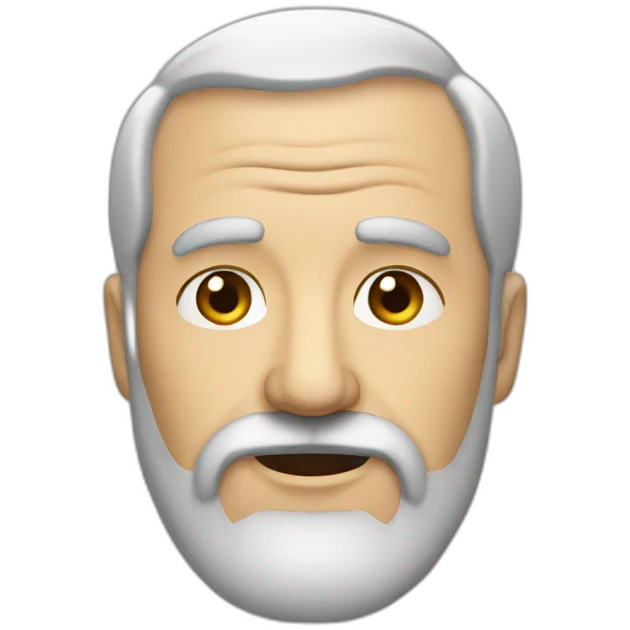 old balding man with black curly beard emoji