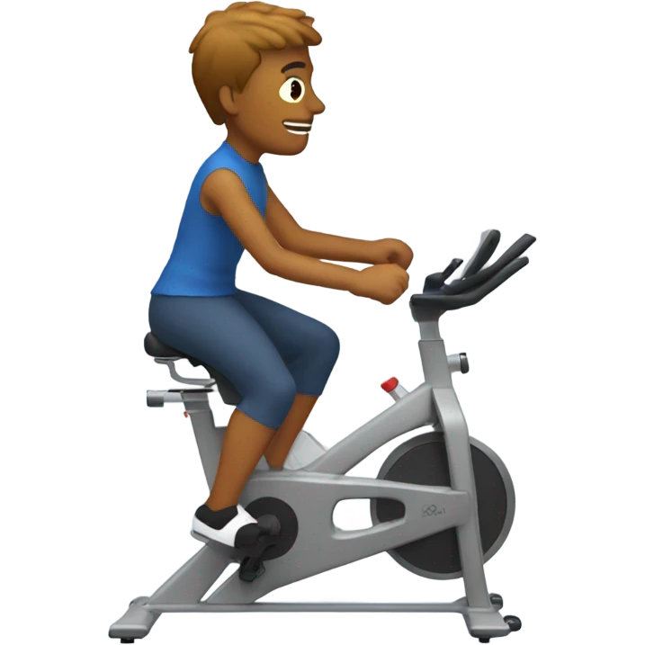Someone being very awkward on a spin bike emoji