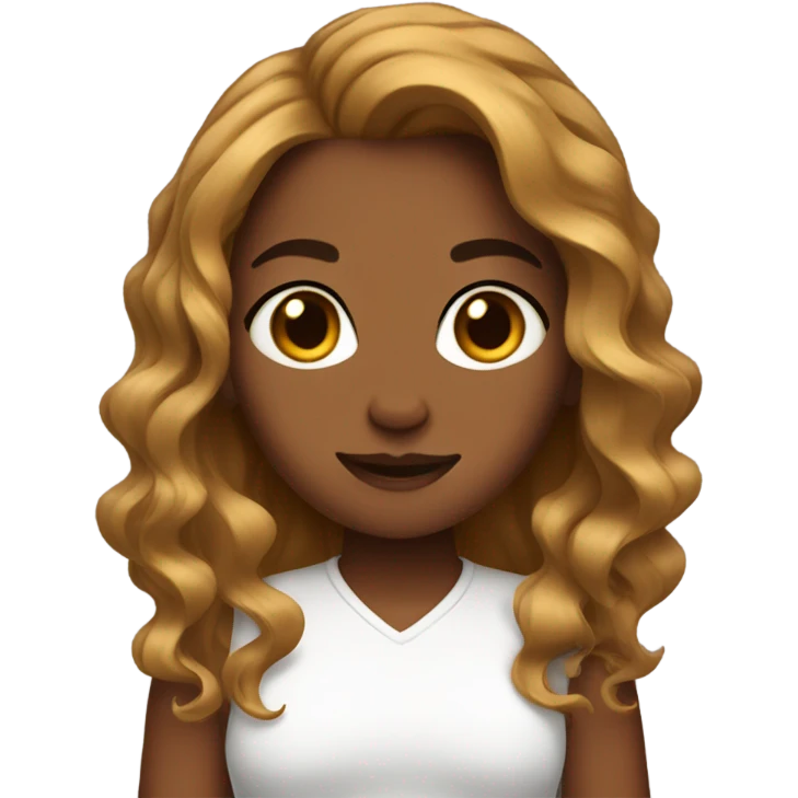 Slayed brown wavey hair girl emoji
