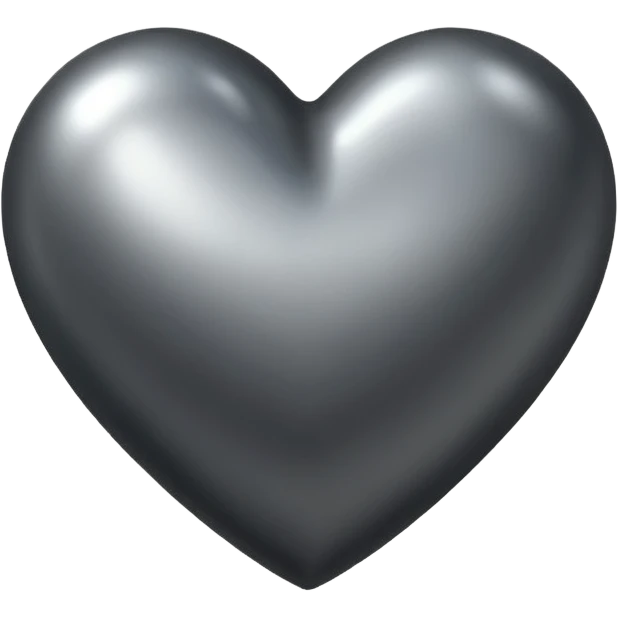 Charcoal metallic heart  emoji