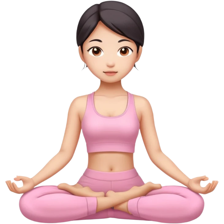 asian yoga girl light pink clothes  emoji
