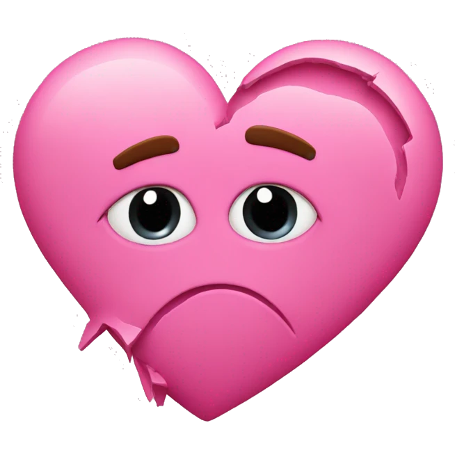 Pink broken heart emoji