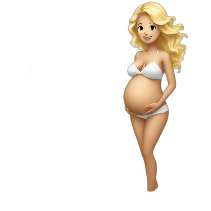 adorable pregnant blond full body women with beach-wave-hair emoji