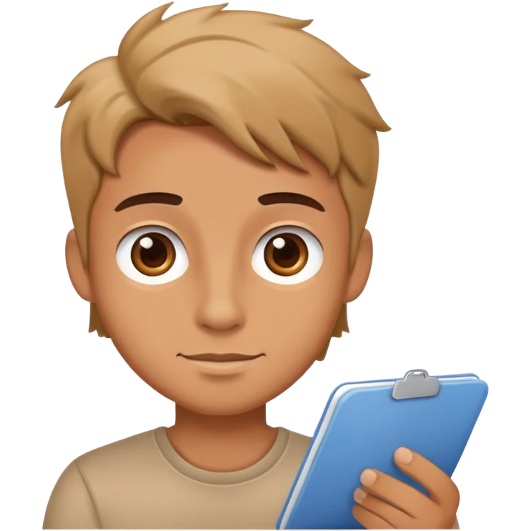 Cute guy filling out application  emoji