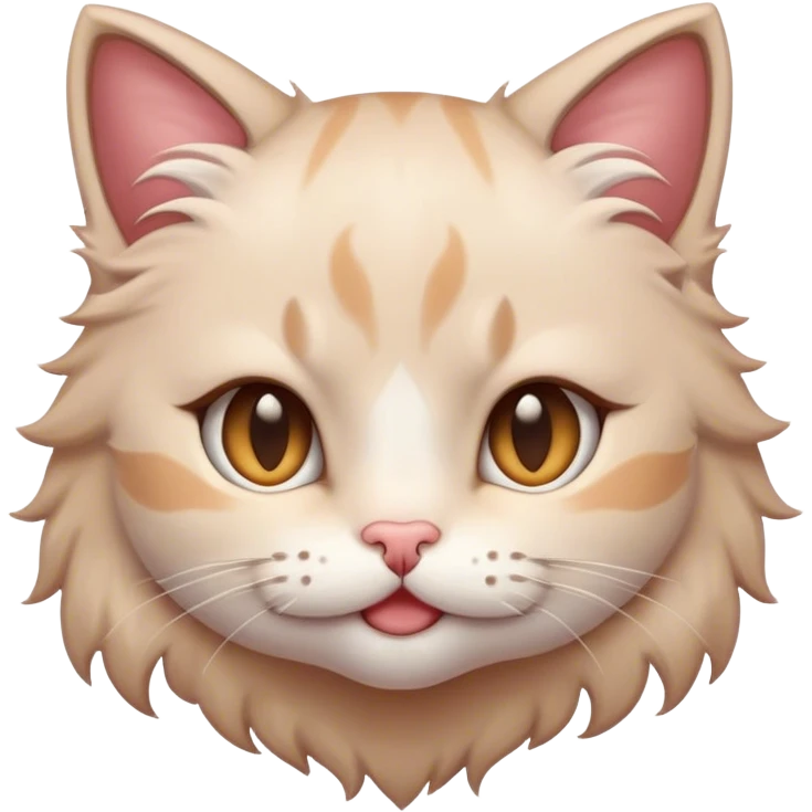 mewing kitty with hair emoji