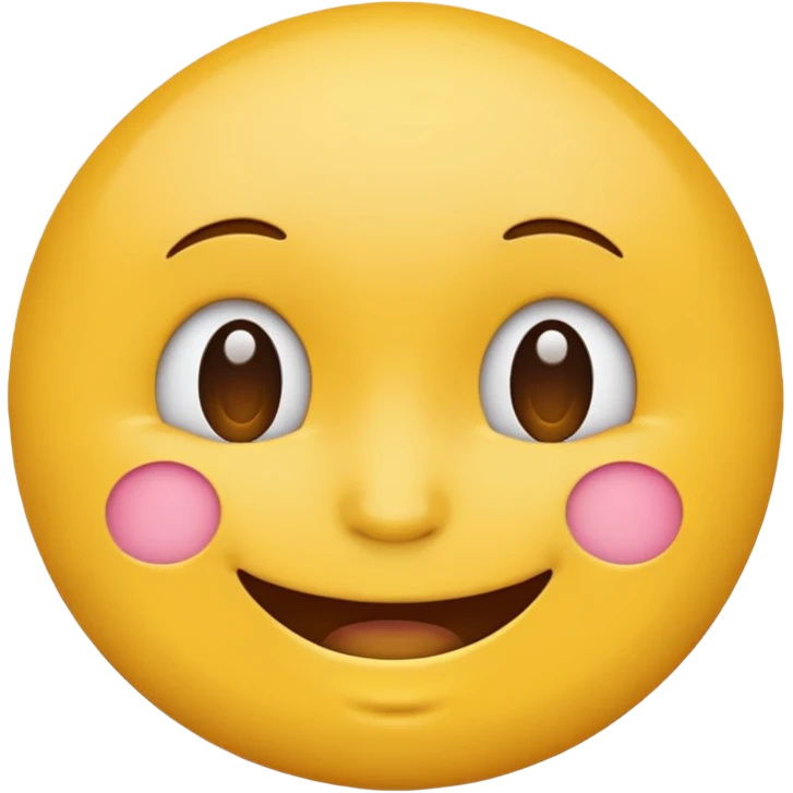 Emoji, yellow round smiling face, closed mouth emoji