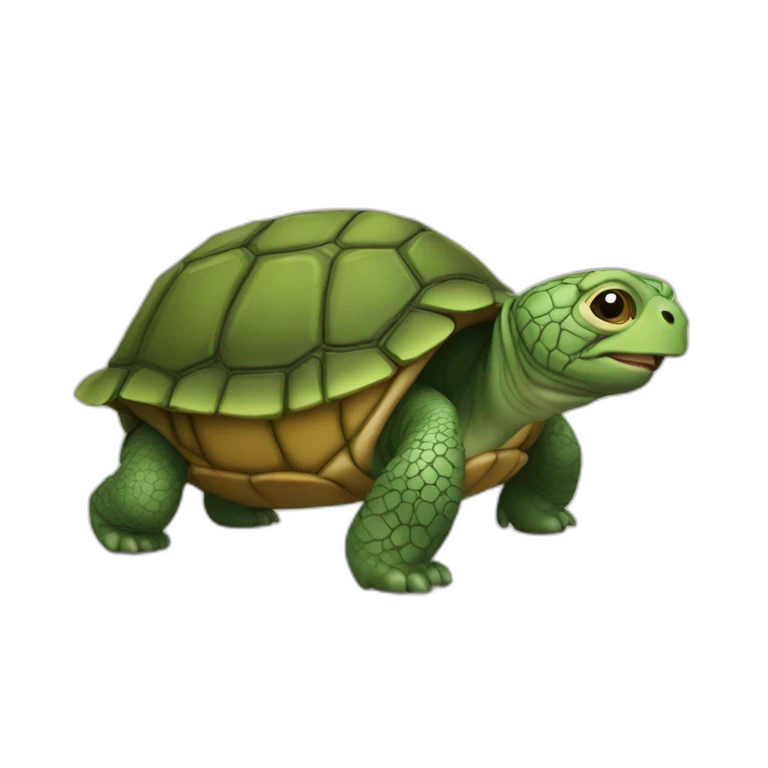 Tortue sur un singe emoji