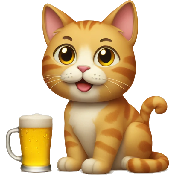 cat with beer emoji