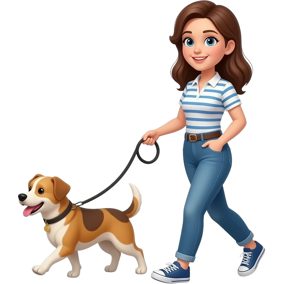 Mujer paseando perro emoji
