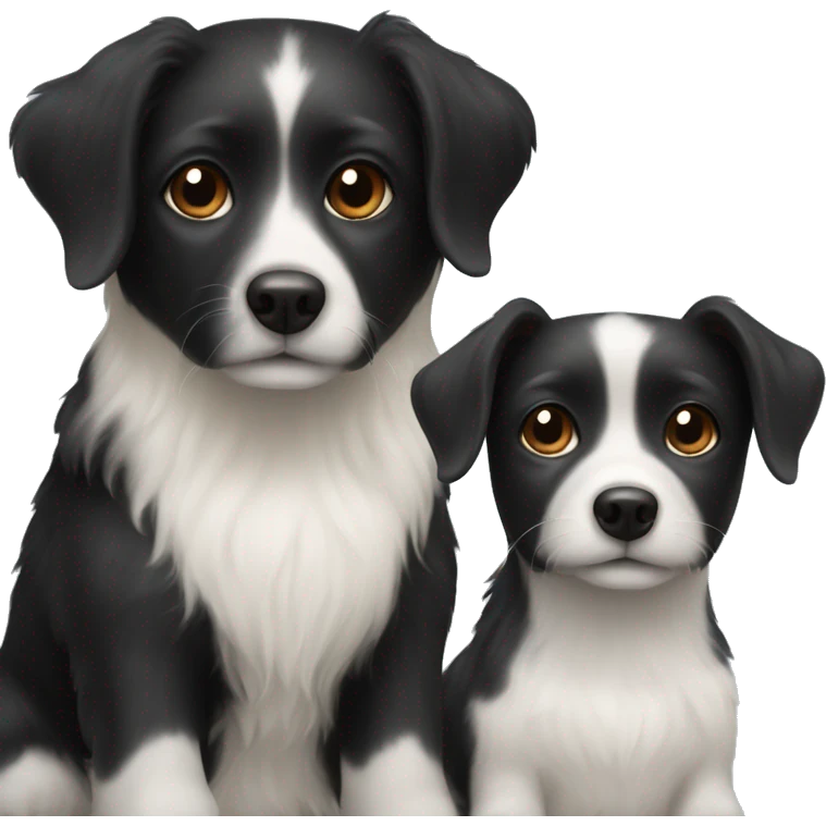 small black dog and small white dog with light brown spots emoji