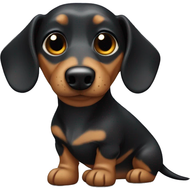 asia, male, black spiky hair dachshund as a pet emoji