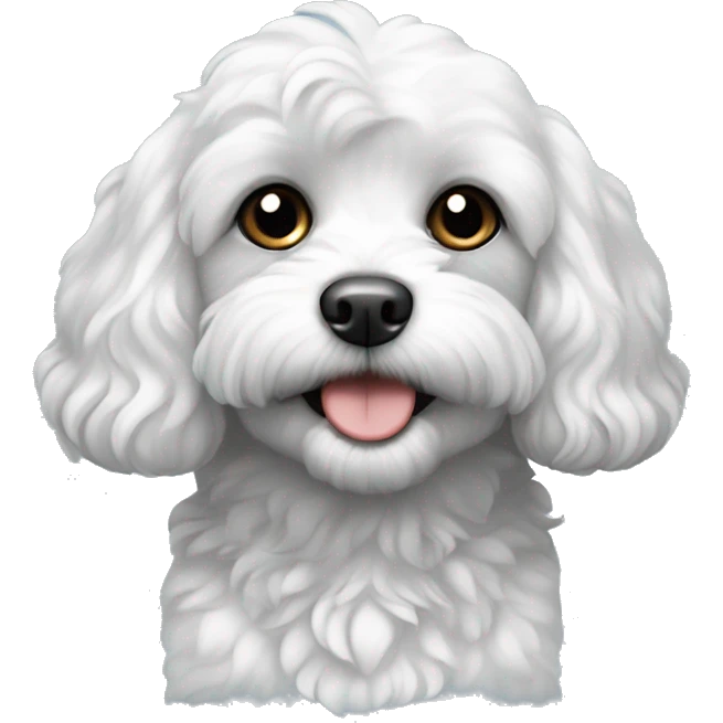 Black and white cavapoo emoji