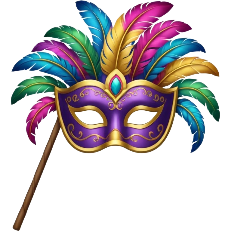 carnival mask with a stick handle emoji