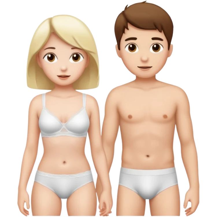 Girl and boy in underwear emoji