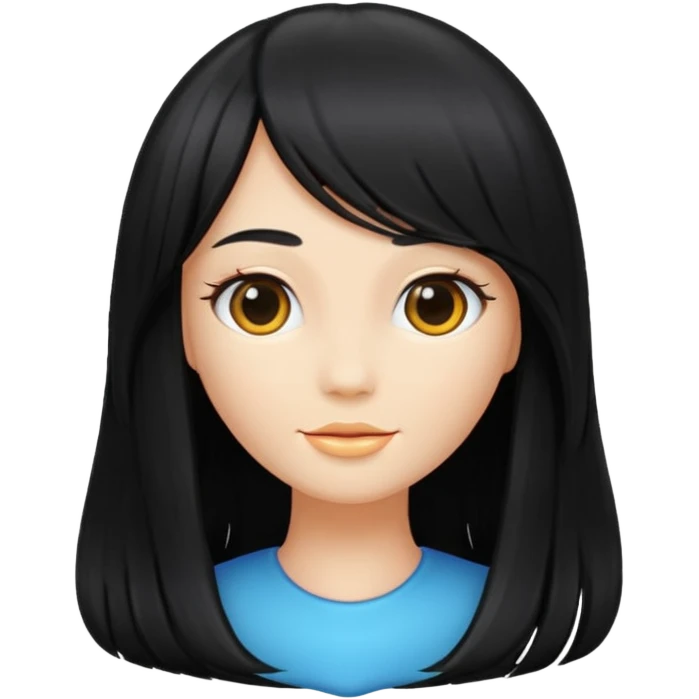long black wig emoji