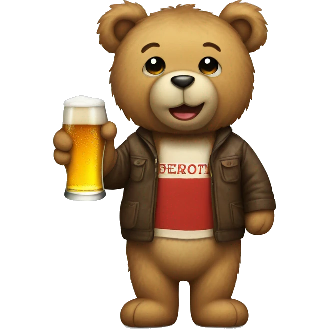 teddy bear holding a beer emoji