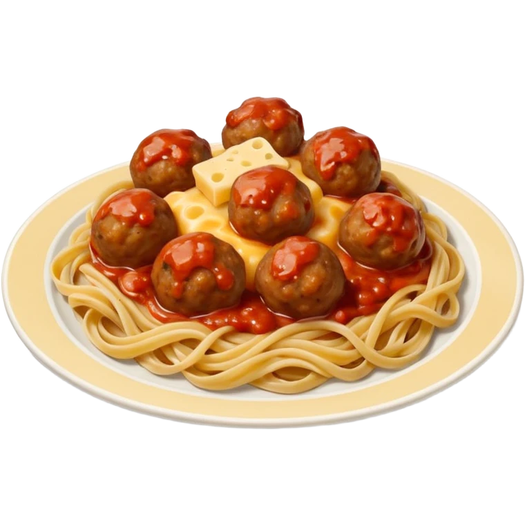 Pasta with meatballs and cheese  emoji