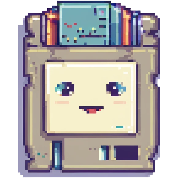 Happy floppy disk emoji