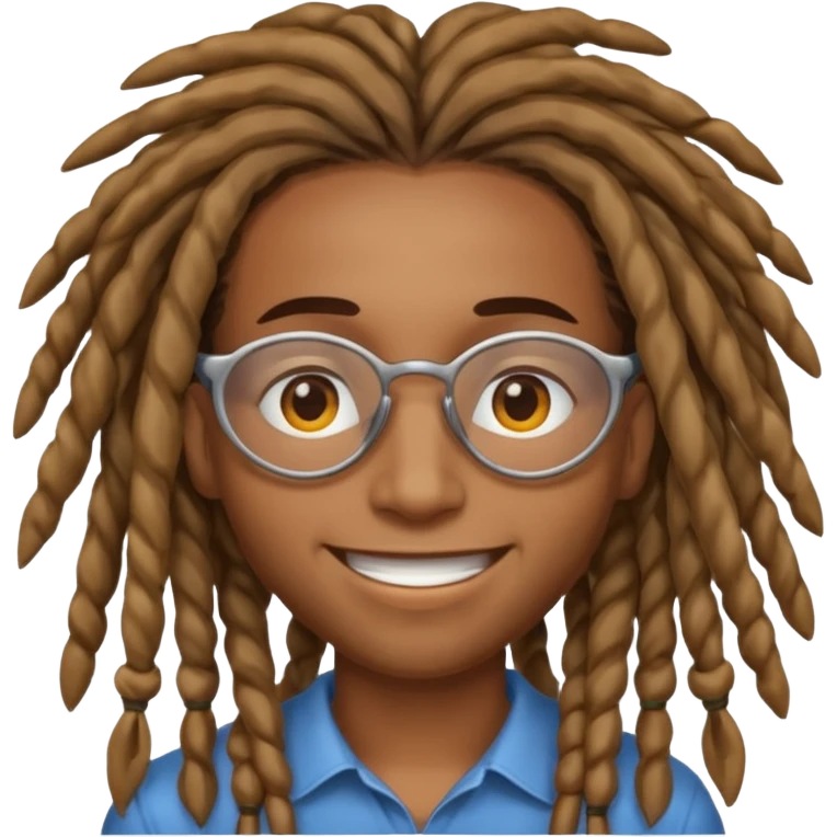 hes brown skin with dreads over his eyes emoji
