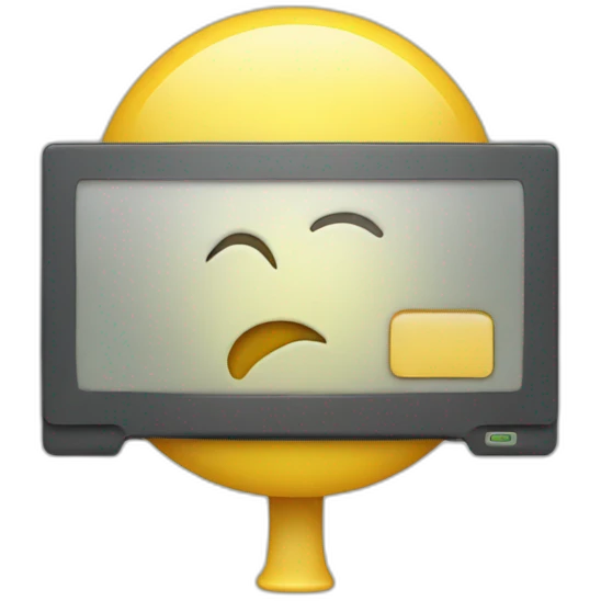 screen with a fixed PC on emoji