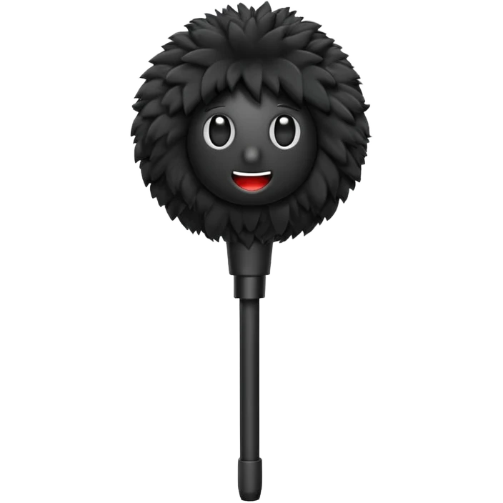 boom fluffy microphone with stick emoji