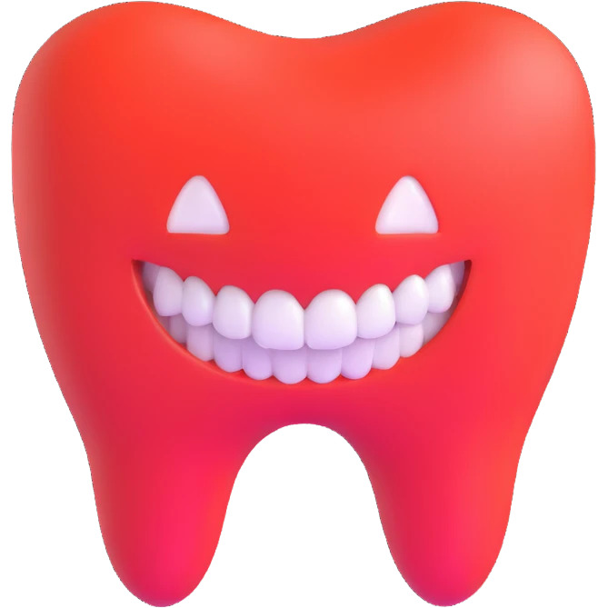 teeth app icon, modern dental application logo with teeth emoji