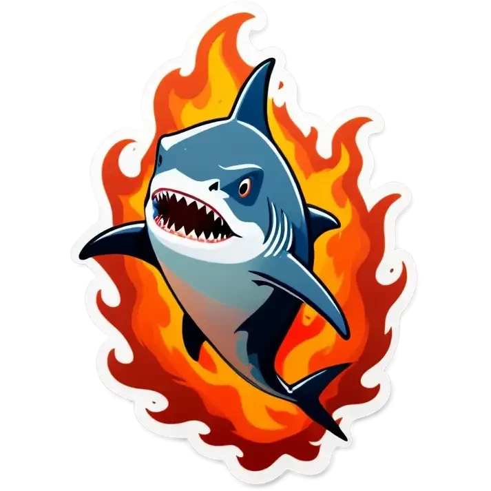 shark on fire emoji