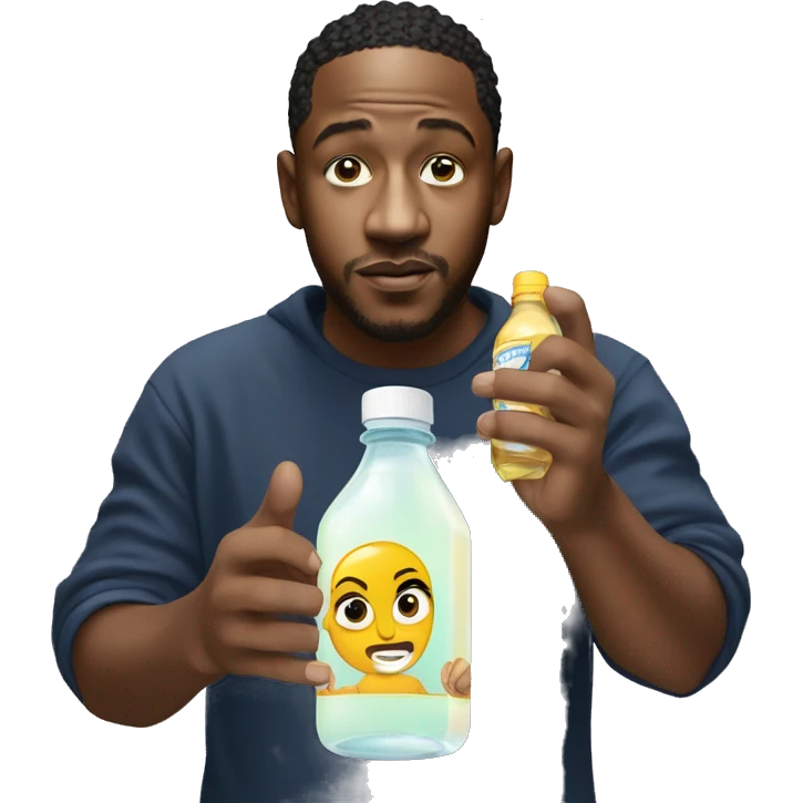 kendrick lamar holding a bottle of baby oil emoji
