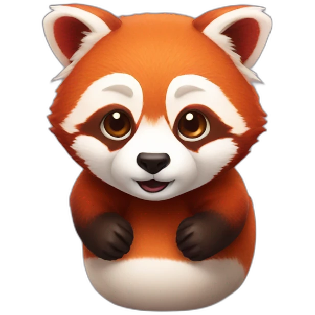 Red panda push up emoji