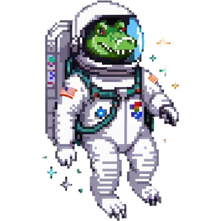 crocodile astronaut in space emoji