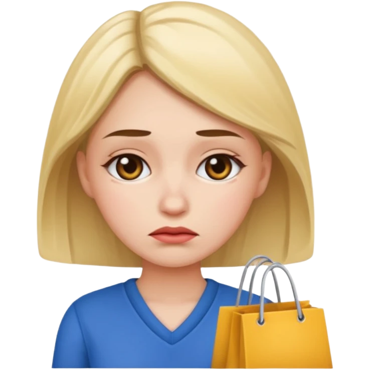 sad lady shopping  emoji