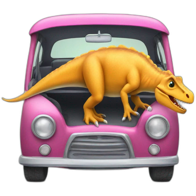 A dinosaur in a car  emoji