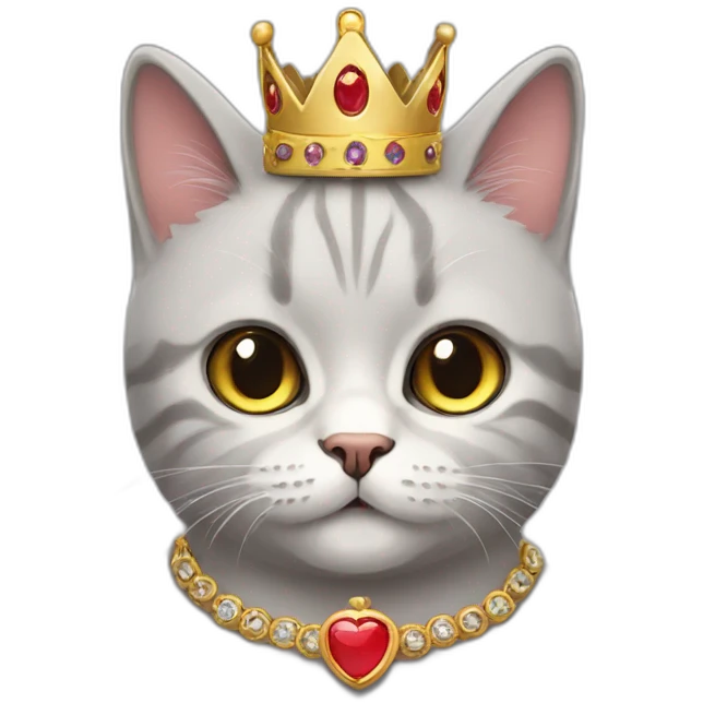a cute british  cat wearing a crown emoji