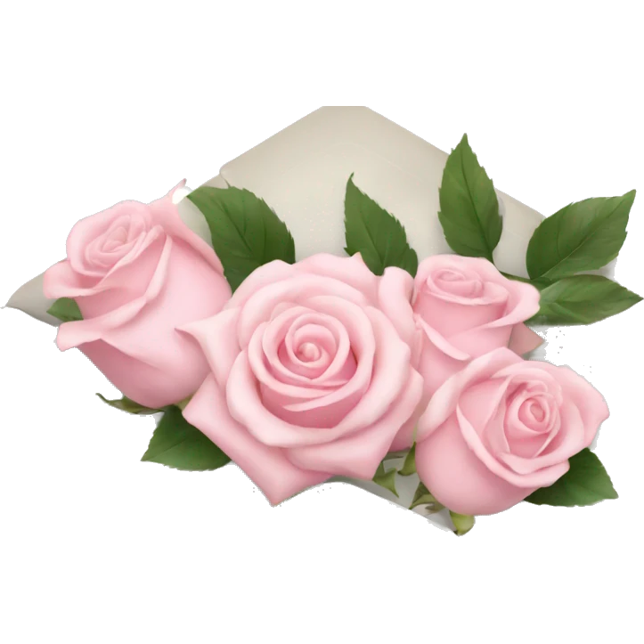 White envelope with light pink roses emoji