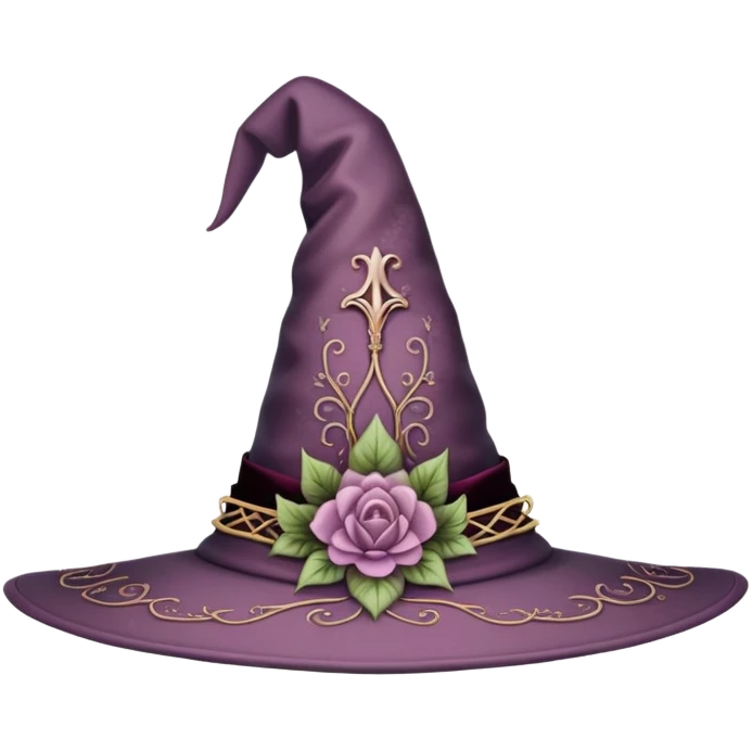 Mauve floral witch hat emoji