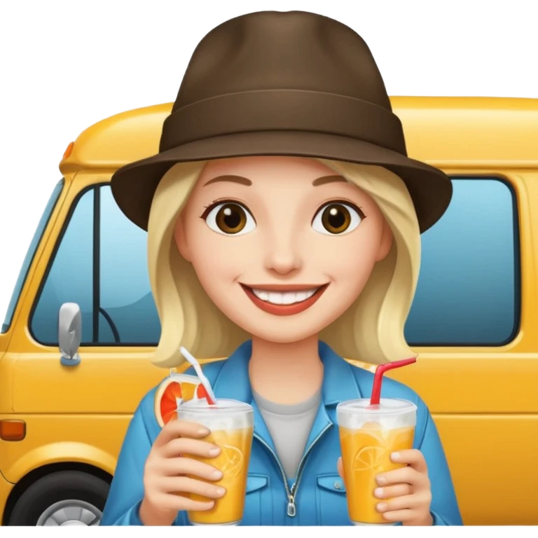 circus Rockstar drinking colddrink van  emoji