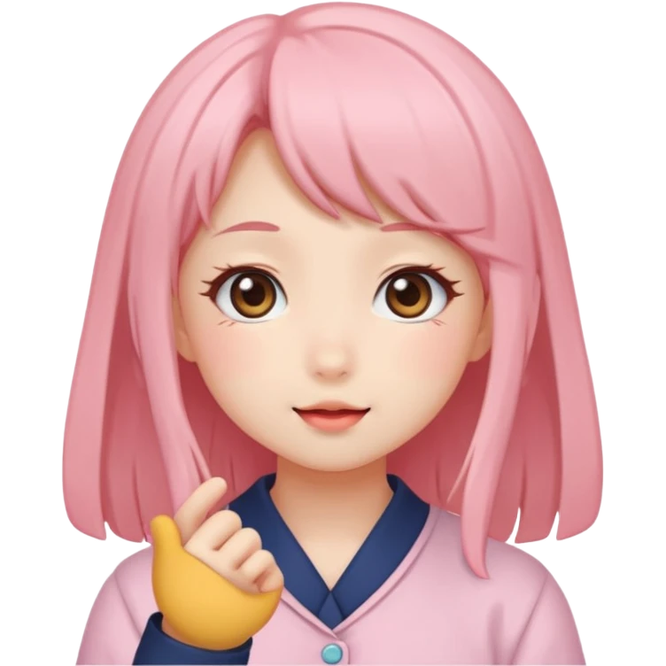 A Kawaii anime girl doing aeogyo  emoji