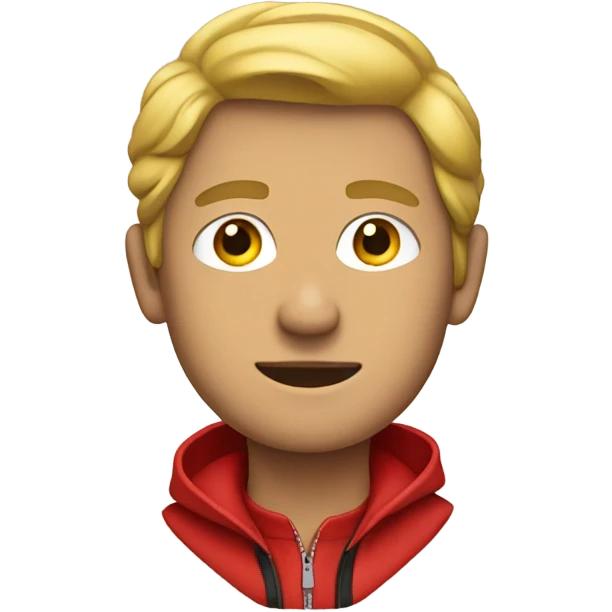 Bold man red jacket emoji